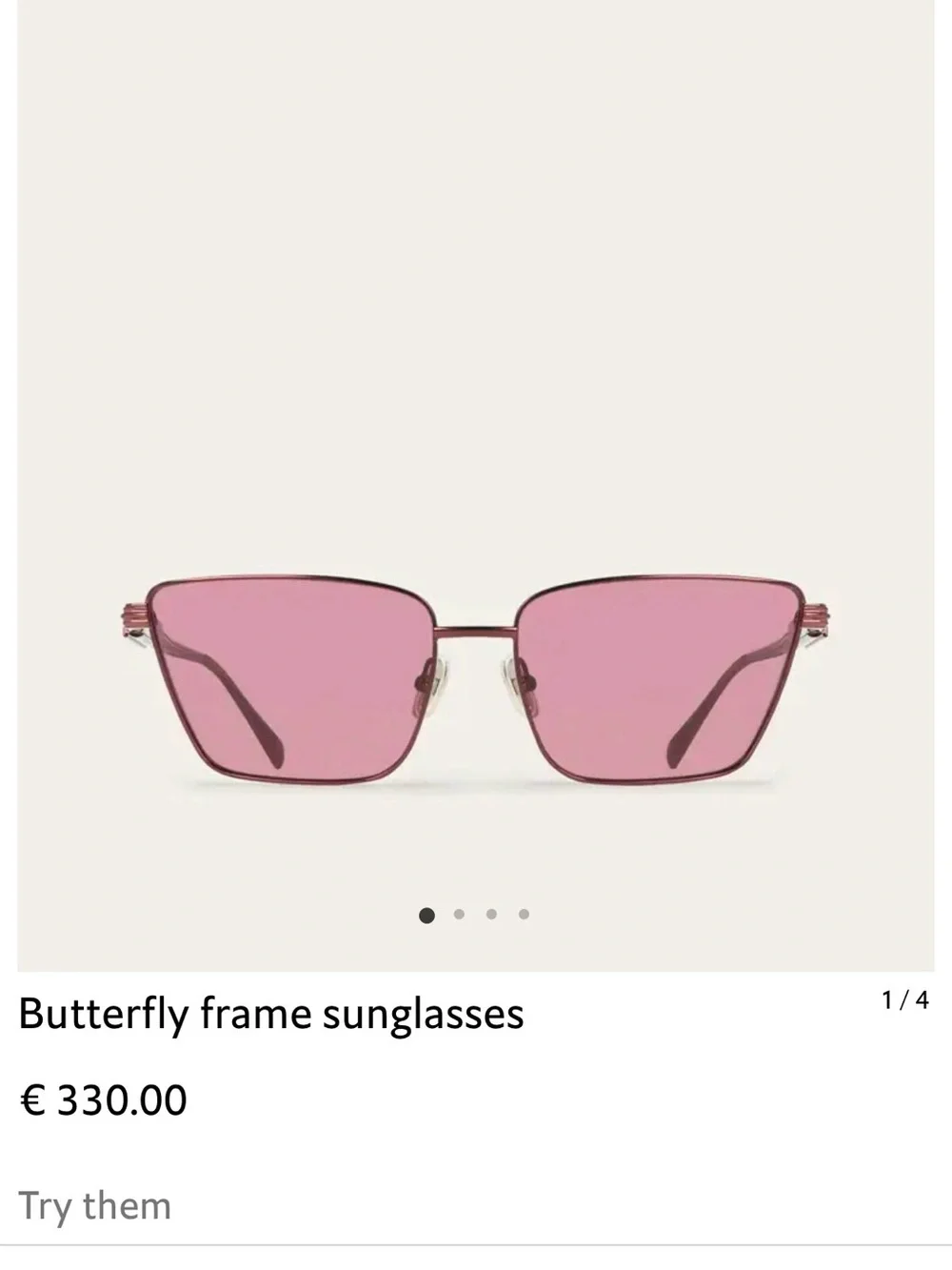 Salvatore Ferragamo Women’s Wine Rimless Sunglasses